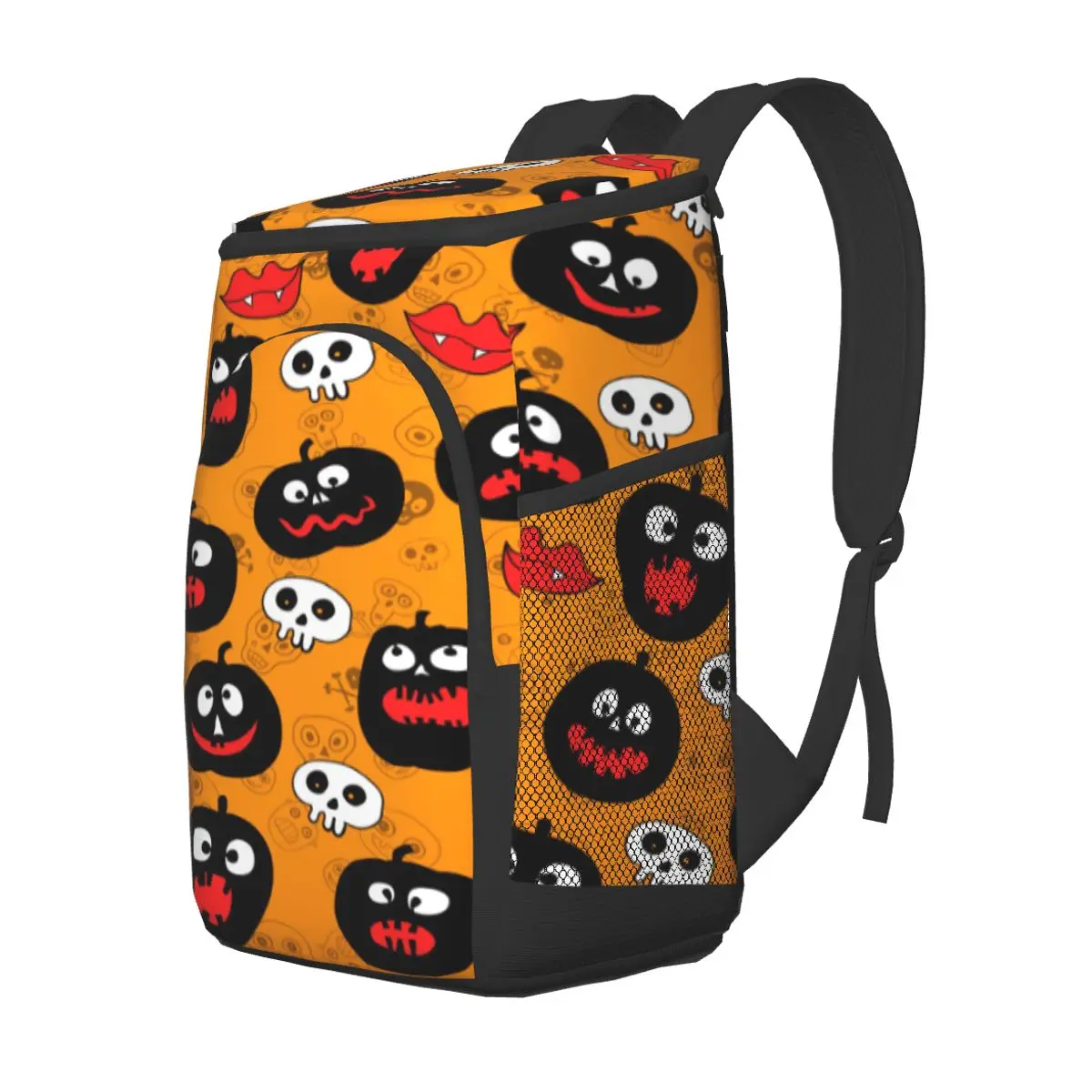 protable insulated thermal cooler waterproof lunch bag pumpkin the day of the dead picnic camping backpack double shoulder bag free global shipping