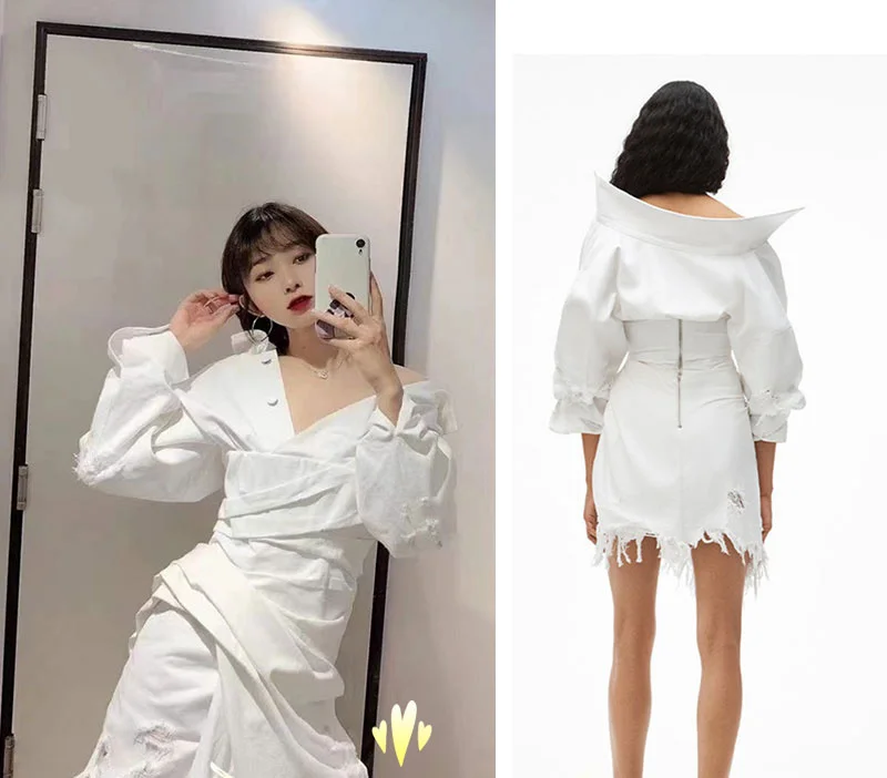 

Женская Асимметричная джинсовая юбка, демисезонная Классическая брендовая юбка с дырками, кисточками и завышенной талией, А2, 2021