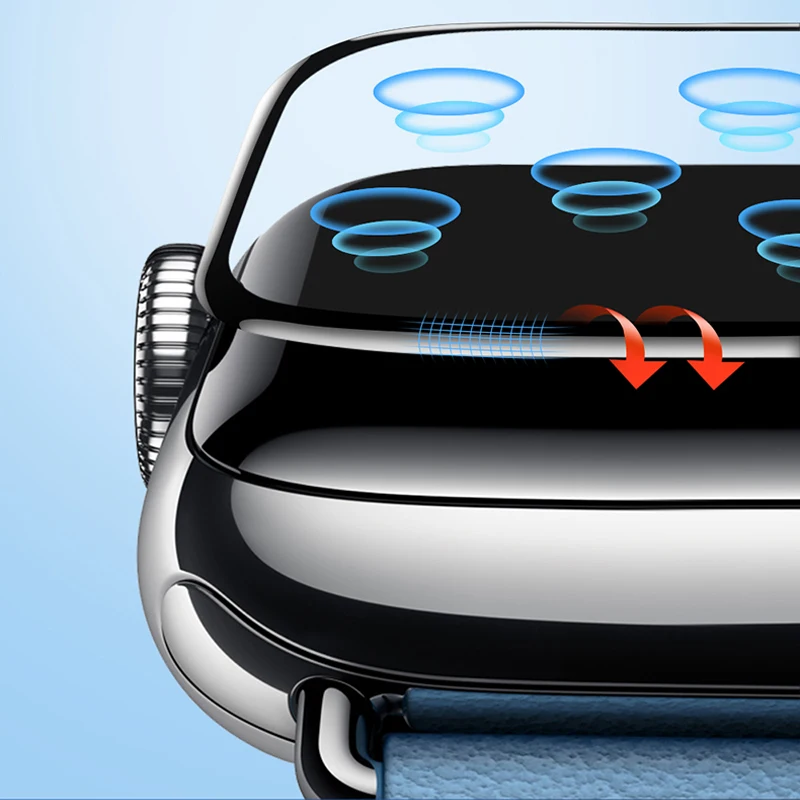 Защита экрана для Apple Watch 7 45 мм 41 44 40 42 38 3D изогнутая поверхность 9H закаленное