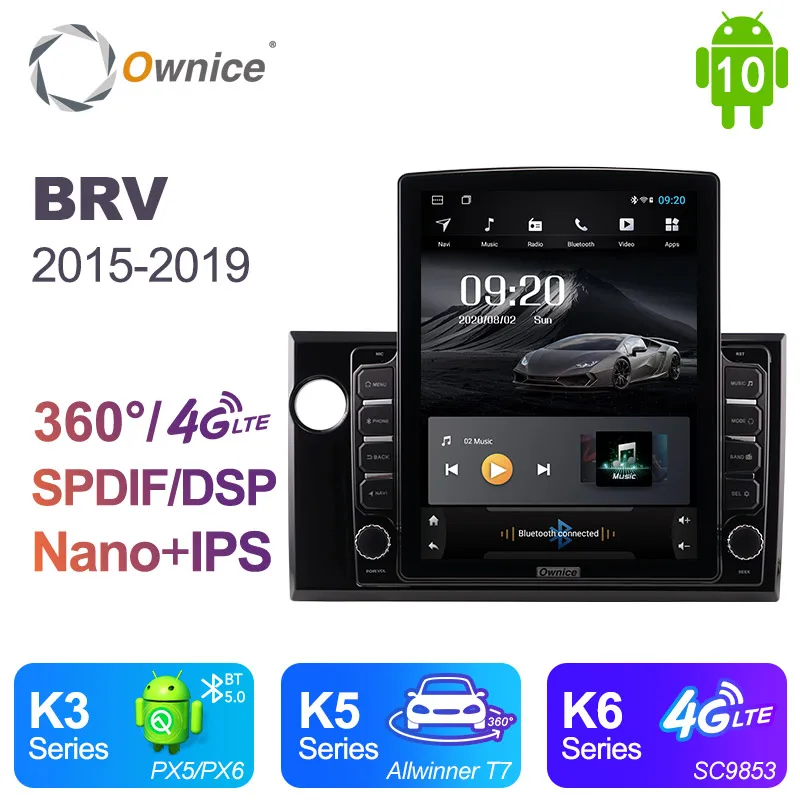 

Ownice Android 10,0 для Honda BRV 2015 - 2019 автомобильное радио, автомобильное мультимедийное видео, аудио, GPS плеер, головное устройство 4G LTE Navi Tesla Style