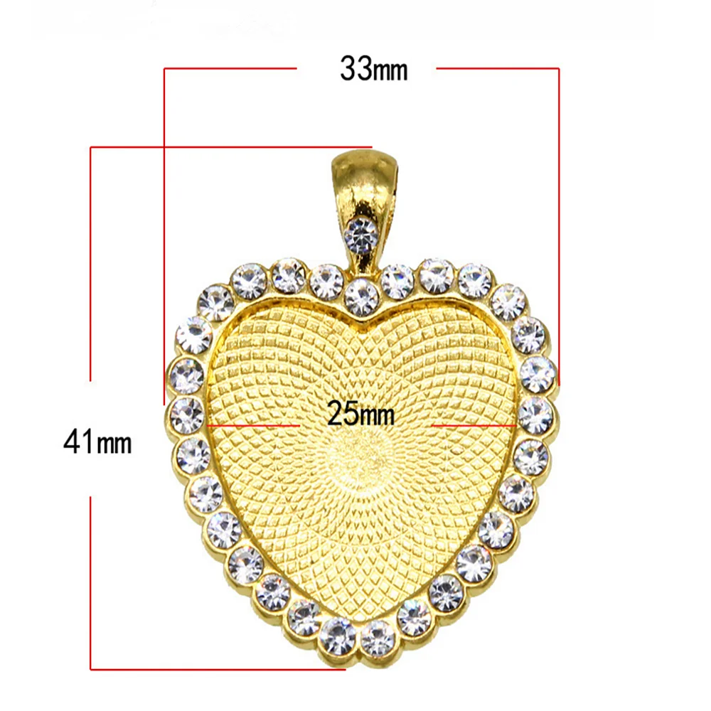Eco Friendly Alloy Inlaid Heart Shape Poster Sticker University Charm Pendants Custom Design | Украшения и аксессуары
