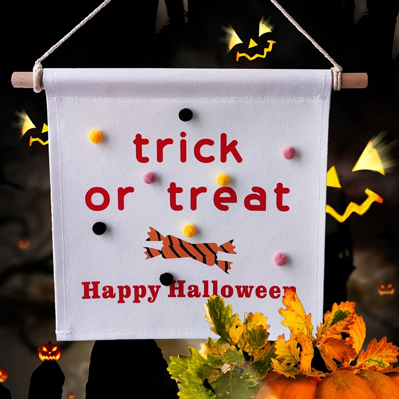 

На Хэллоуин с надписью Trick Or Treat настенное украшение для дома, фразы, подвесные настенные украшения, настенные картины, украшения для вечерин...