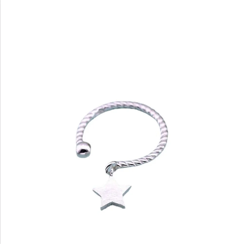 

The New Brushed Little Star Twist Korean Temperament Simple and Creative Women's Open Ring Jewelry Accessories Wholesale