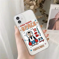 silicone astronaut spaceship frame cartoon phone case for iphone 12 pro max 11pro max 12mini 7 8 plus x xs max xr se clear cover