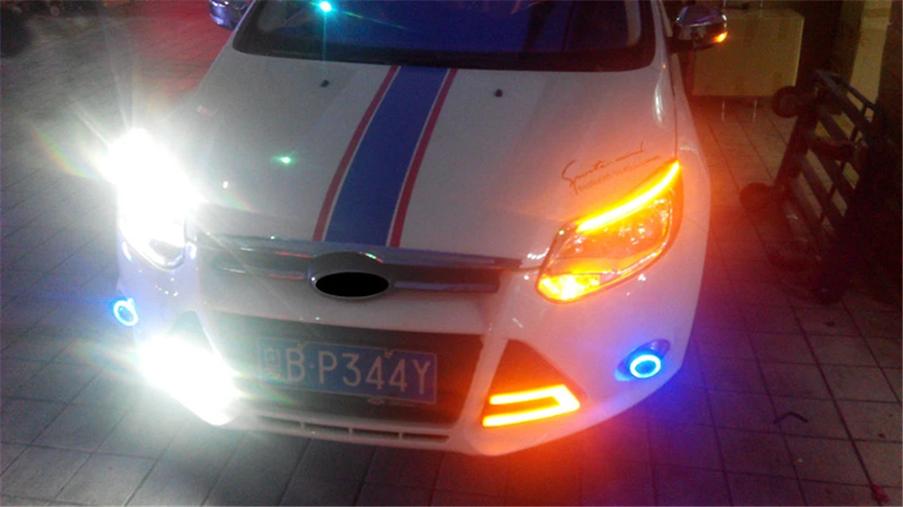 2 шт. для Ford Focus 3 MK3 2012 2013 автомобильный головной светильник для украшения бровей поворотник DRL Светодиодный дневной ходовой светильник