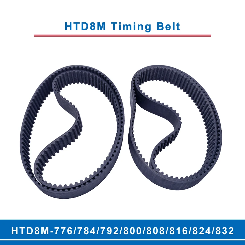 timing belt HTD8M-776/784/792/800/808/816/824/832 teeth pitch 8mm circular teeth belt width 20/25/30/40mm for 8M timing pulley