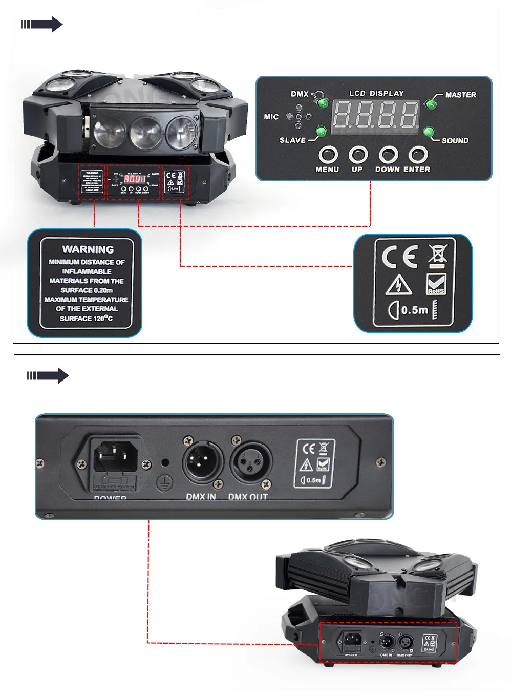 9*12 Вт 4в1 RGBW волшебный свет DMX512 пикселей светодиодный движущийся паук дя головы луч для сцены