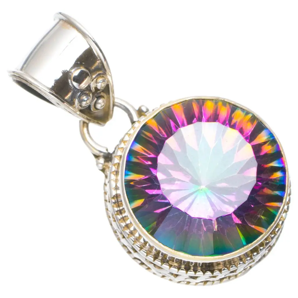 Природный Мистический топаз ручной работы уникальный 925 пробы серебряная