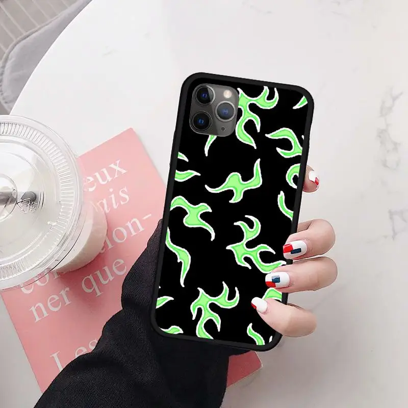 

Blue Flame Fire Phone Case For iphone 12 Pro Max Mini 11 Pro X XR 7 8 Plus