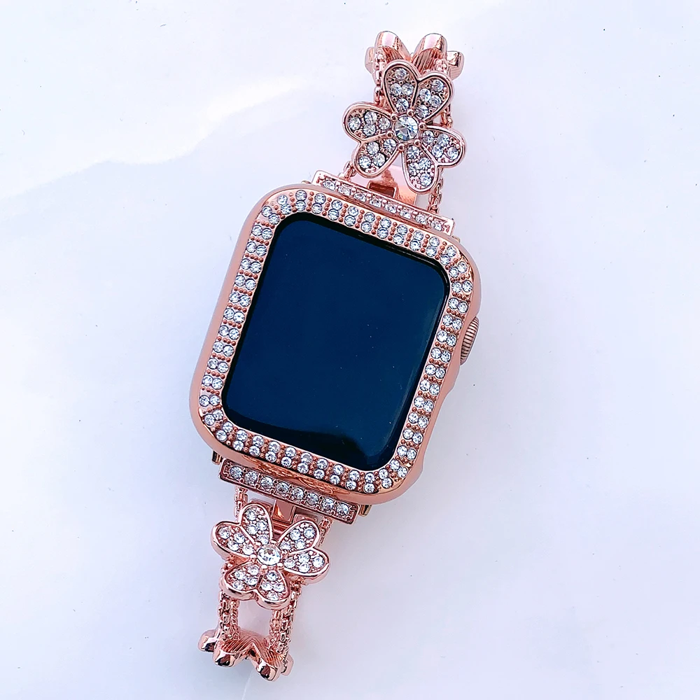 

Luxury full Diamond metal Bracelet strap For Apple Watch series 1/2/3 42mm 44m fashion band for iwatch 4 5 6 SE band 40mm 38mm