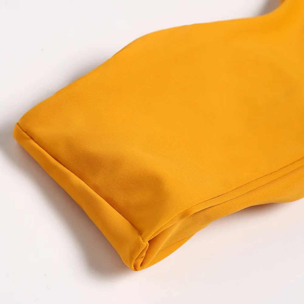 

Qeils 2021 European and American foreign trade new pure bikini sexy one shoulder chest knot bandage swimsuit popular swimsuit