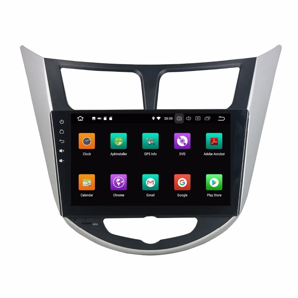 Автомагнитола 9 дюймов Восьмиядерный Android 0 DVD-плеер GPS для hyundai Verna Accent Solaris 2011-2012 64