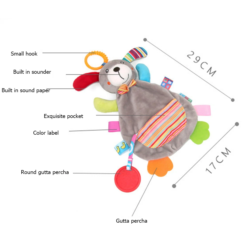 

Baby Rattles Baby Sleeping Plush Toys Quilts Cute Things Cartoon Animal Comfort Towels Baby Color Vision