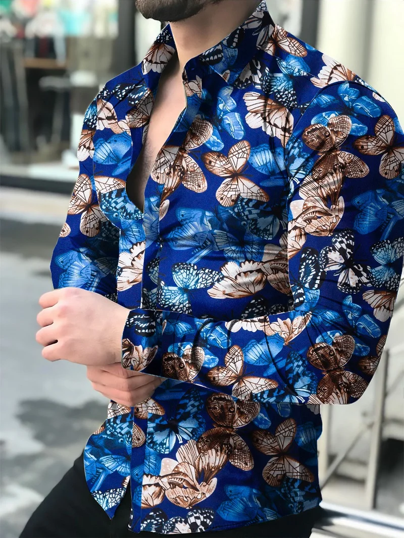 Men's shirt for men clothing social male Blouse Hawaiian long sleeve cardigan blouses and button up Luxury man wholesale 2021