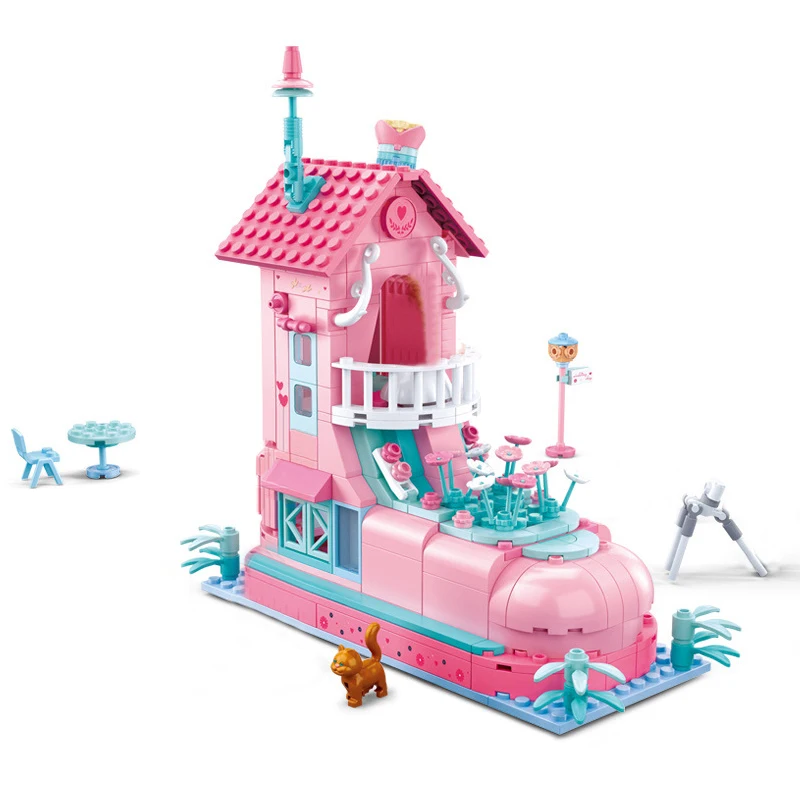 

Princess Pink Castle Building Blocks Toys For Girls Friends Serise City Wedding Party Bus Car Bricks Kids Toy For Children Gifts