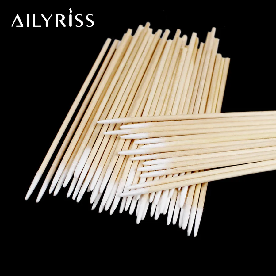 300PCS 7cm Wood Cotton Swab Cosmetics Permanent Makeup Health New Ear Jewelry Clean Sticks Buds Tip Head |