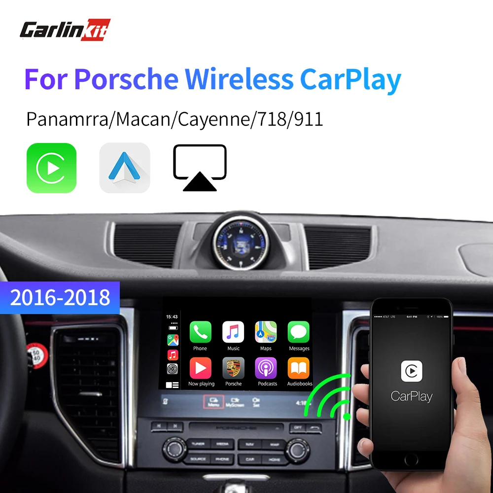 Carlinkit 718/911 Mirrorlink мультимедийный плеер беспроводной для Porsche Carplay Macan Panamera Cayenne Android