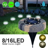 816leds solar power garden stone like buried light outdoor pathway lawn underground waterproof home decor night landscape lamp