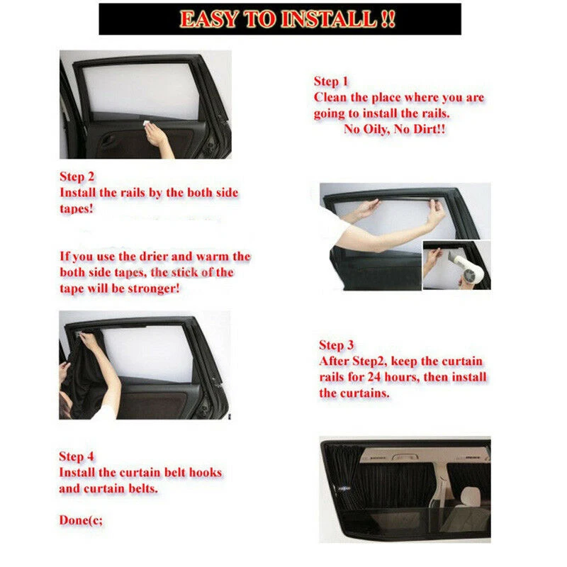 

Visor Car Curtain 50x39cm Front & Rear Accessories Universal Car Van VIP Style