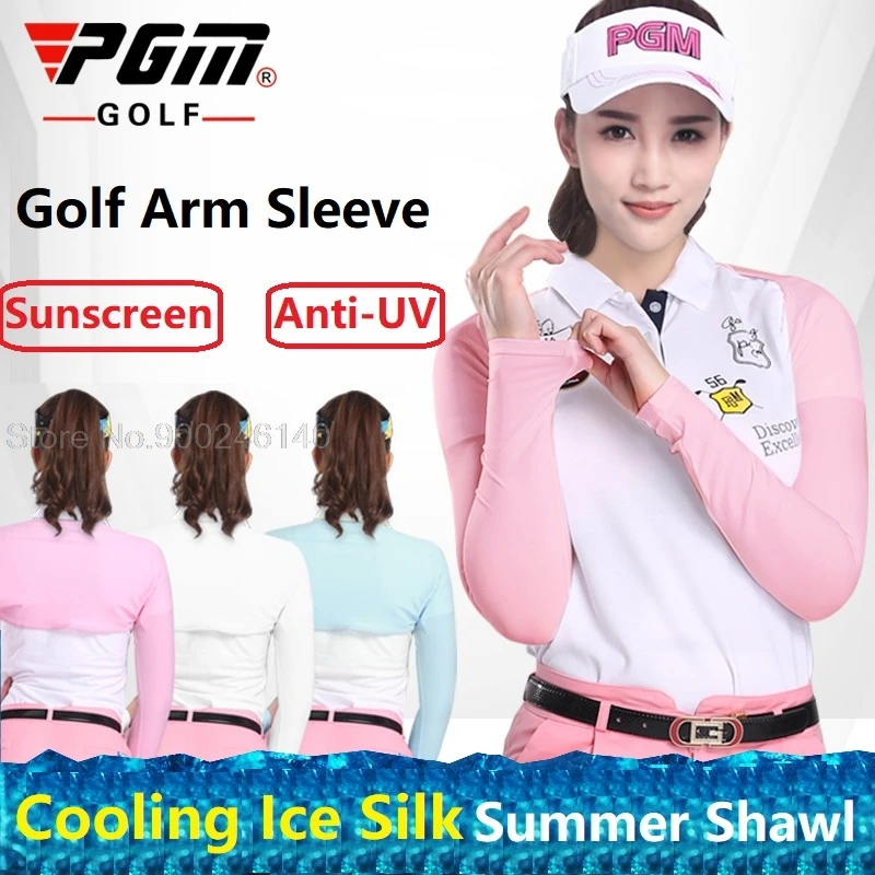 Women Golf Ice Silk Cuff Lady Arm Sunscreen UV Protection Shawl Multifunction Cape Sleeve Summer Cooling Bike Cuff Cycling