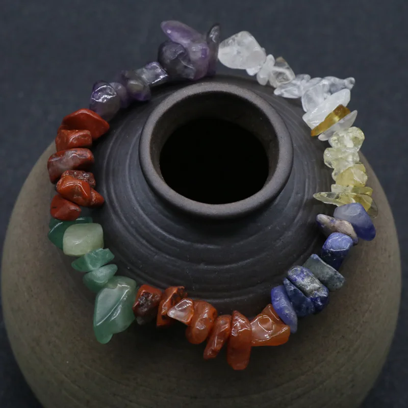 Женские браслеты Reiki 7 Chakra аметисты Ctrines лечебный баланс натуральный камень