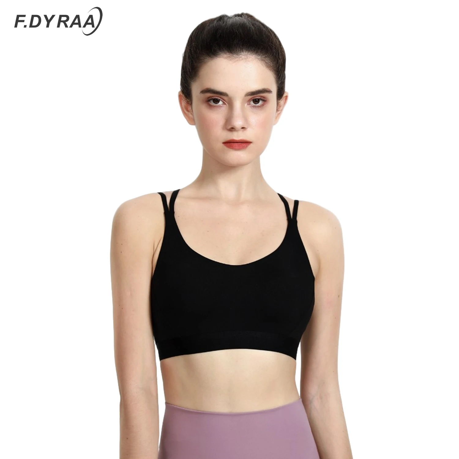 F.DYRAA женский спортивный бюстгальтер сексуальный для занятий йогой с подкладом