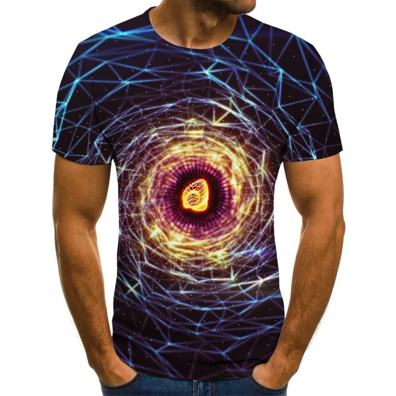 

2021 new 3D printing geometric camouflage men's T-shirt fashion Harajuku top summer casual round neck shirt oversized T-shirt