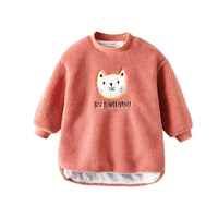 brand 2021 new girl sweatshirt polar fleece childrens clothing baby kids tops warm velvet winter thicken sweatshirt for girls