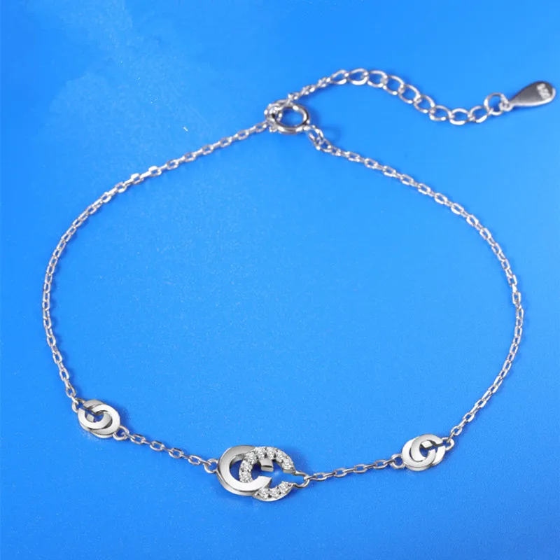 

Женский браслет из серебра 100% пробы, с фианитами