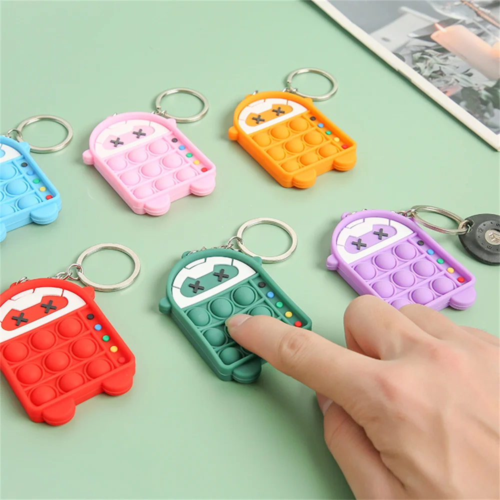 

Mini Among Us Pop Simple Dimple Keychain Push Popt Bubble Fidget Toys Stress Relief Popper Hand Sensory Popping Key Ring Toy