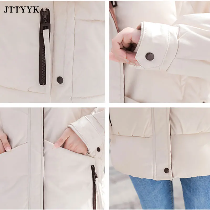 

Parkas Women Fashion Winter Down Jacket Coat Hooded Warm Thick Overcoat Plus Size Jacket Female Padded Coats Winter Ladies 2021