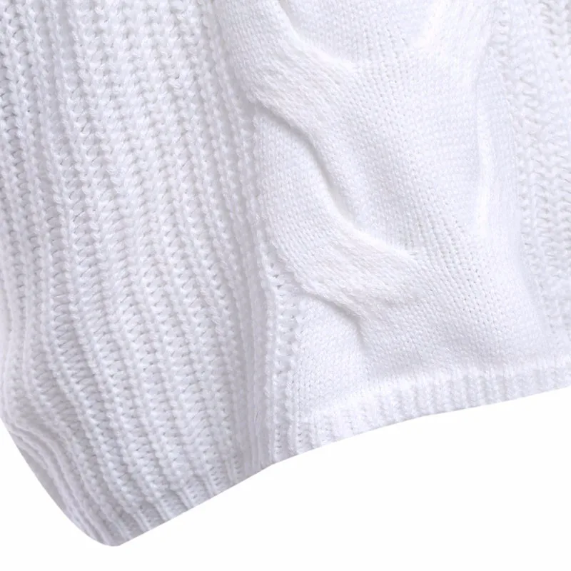 

New 2019 Women Sweater Sexy White V neck Warm Knitted Sweater Plus Size Women Long Sleeve Pullover Jumper Winter Knitwear Femme