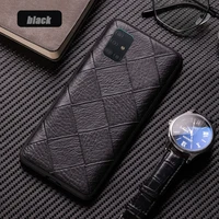 high end leather plaid phone case for galaxy a70s a71 a9s a52 a51a90 a80 a70 a60 a42 a50 galaxy m51shell
