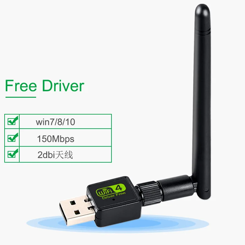 

USB Driverless 150M Wireless Network Card Desktop Laptop Wifi Receiver Support Windows Vista/XP/7/8/10