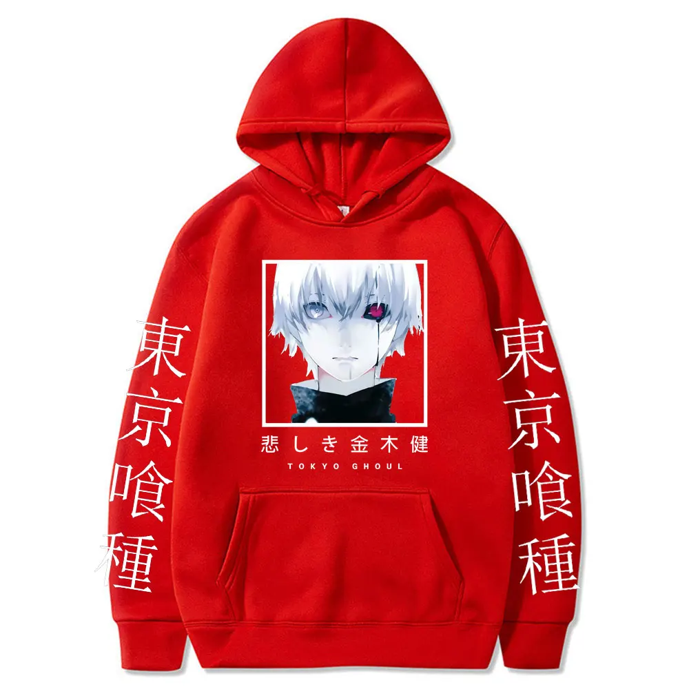 

Japanese Anime Tokyo Ghoul Kaneki Ken Hoodie Fashion Print Hoodies Men Retro Street Clothing Unisex Harajuku Leisure Hoody