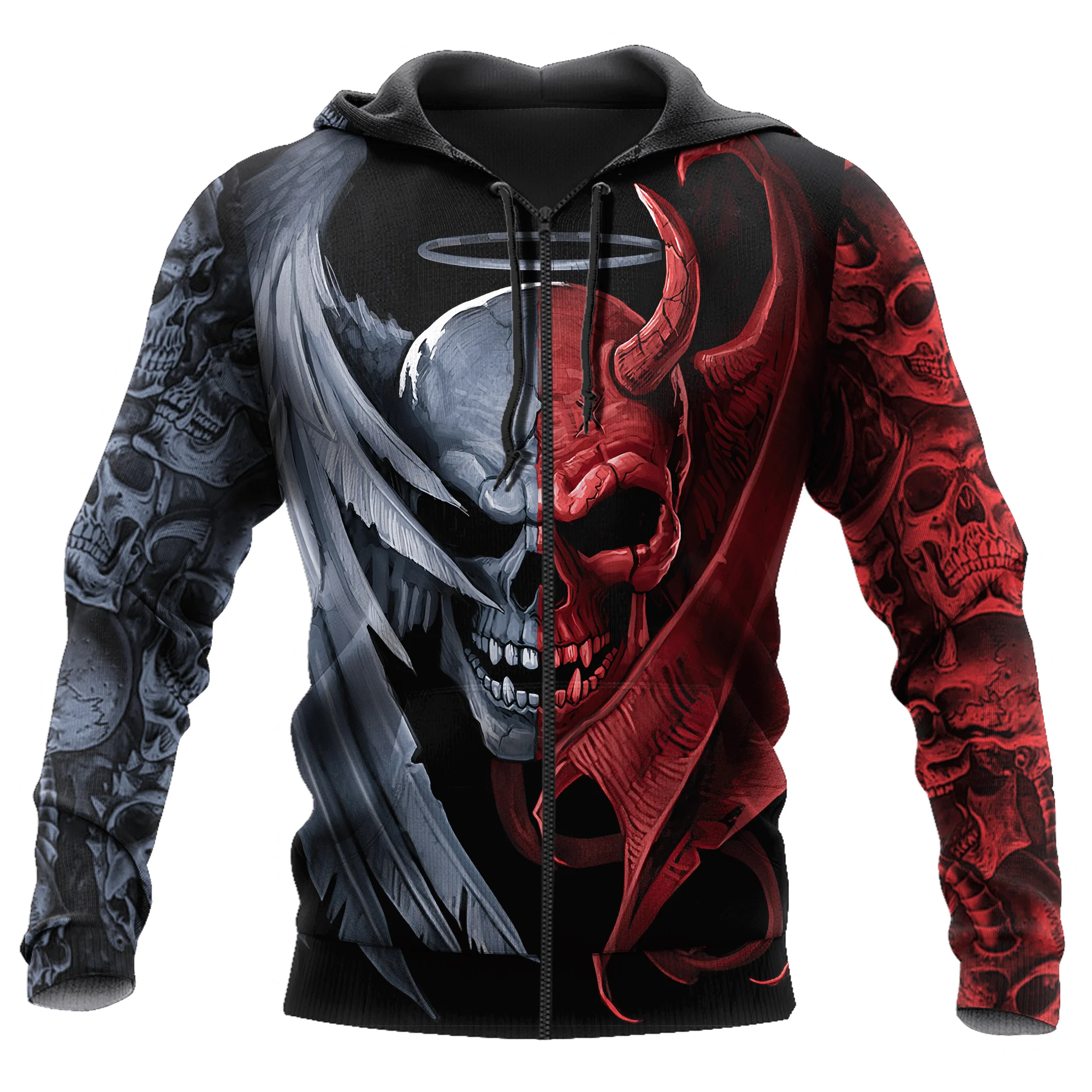 

Beautiful skull tattoo 3D full body print unisex luxury hoodie men sweatshirt zipper pullover casual jacket sportswear-191