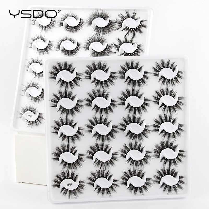 

YSDO 20 Pairs 3D Mink Lashes Natural False Eyelashes In Bulk Dramatic Mink Eyelashes Wholesale Thick Lashes Makeup Fake Cilios