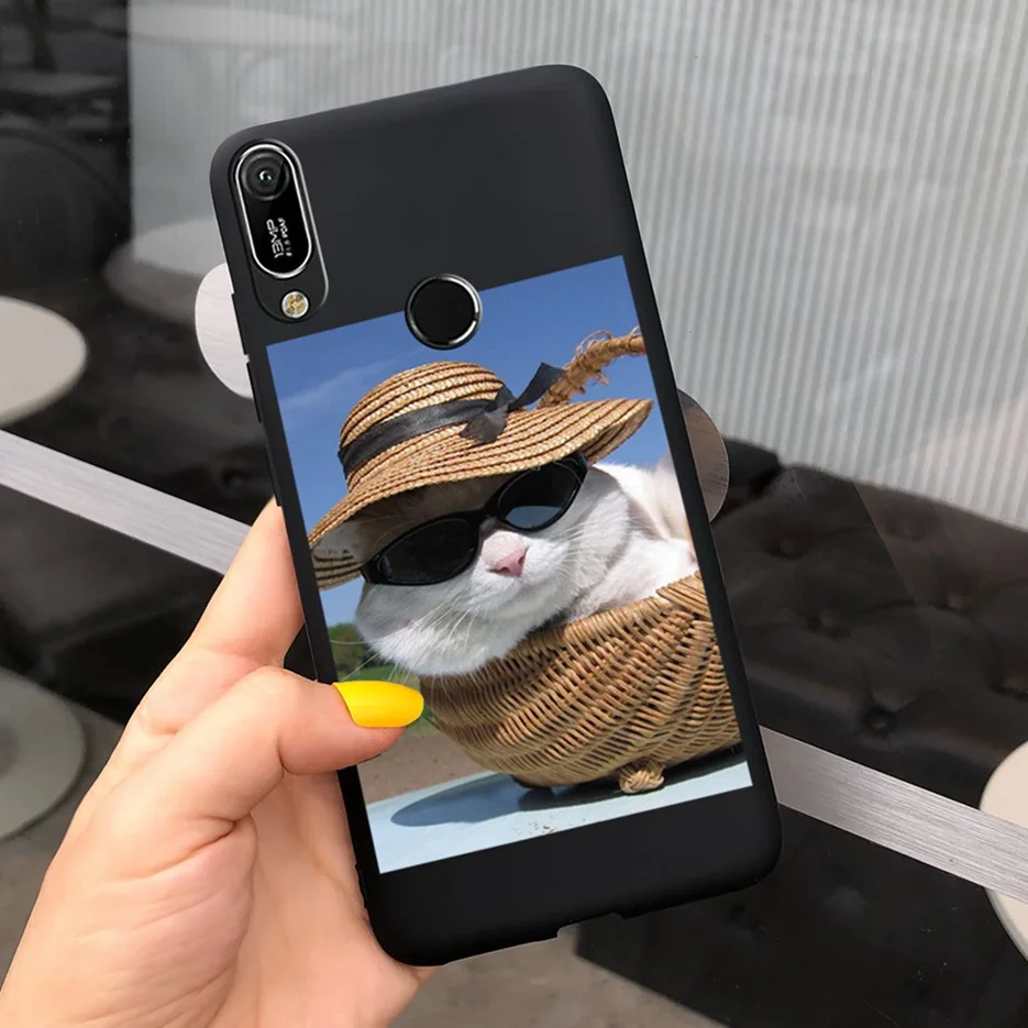 Чехол для Huawei Y6 2019 Мягкая силиконовая задняя крышка с милым мультяшным рисунком Y