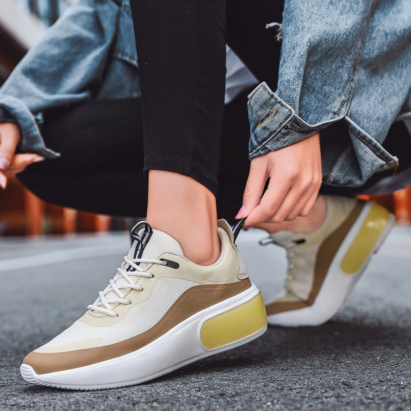 

Low Top Platform Sneakers Women Sport Casual Shoes Lace Up Breathable Fashion Shoes Women Trainers Plus Size 35-42 BN011