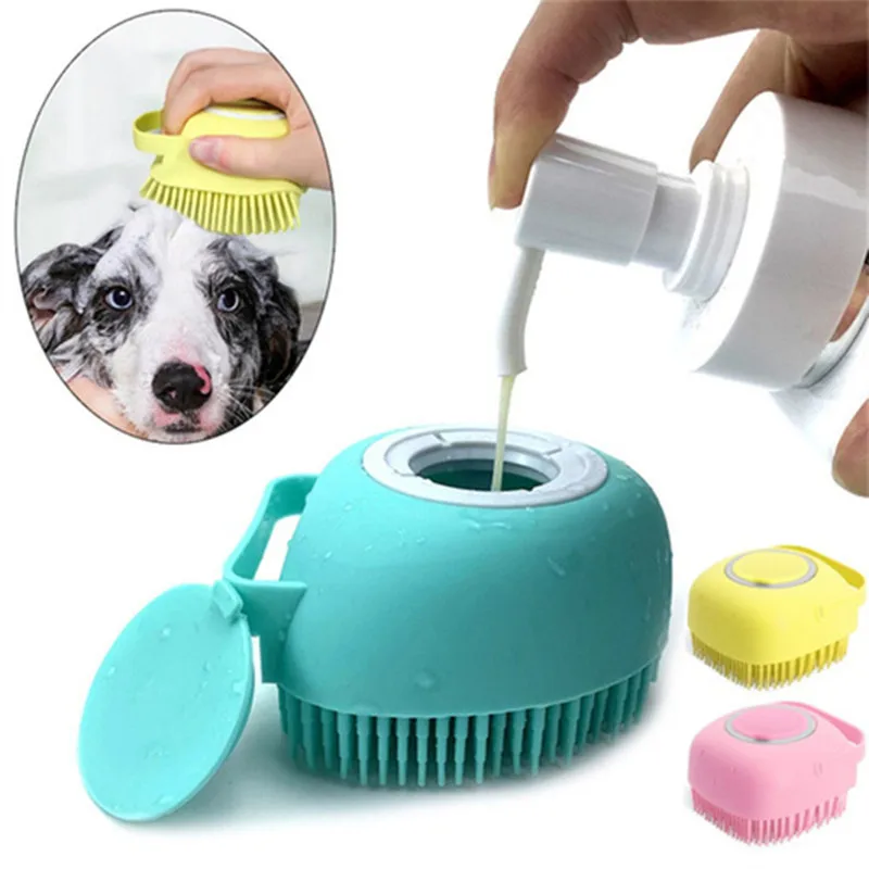 

Bathroom Puppy Big Dog Cat Bath Massage Gloves Brush Soft Safety Silicone Pet Accessories for Dogs Cats Tools Mascotas Products
