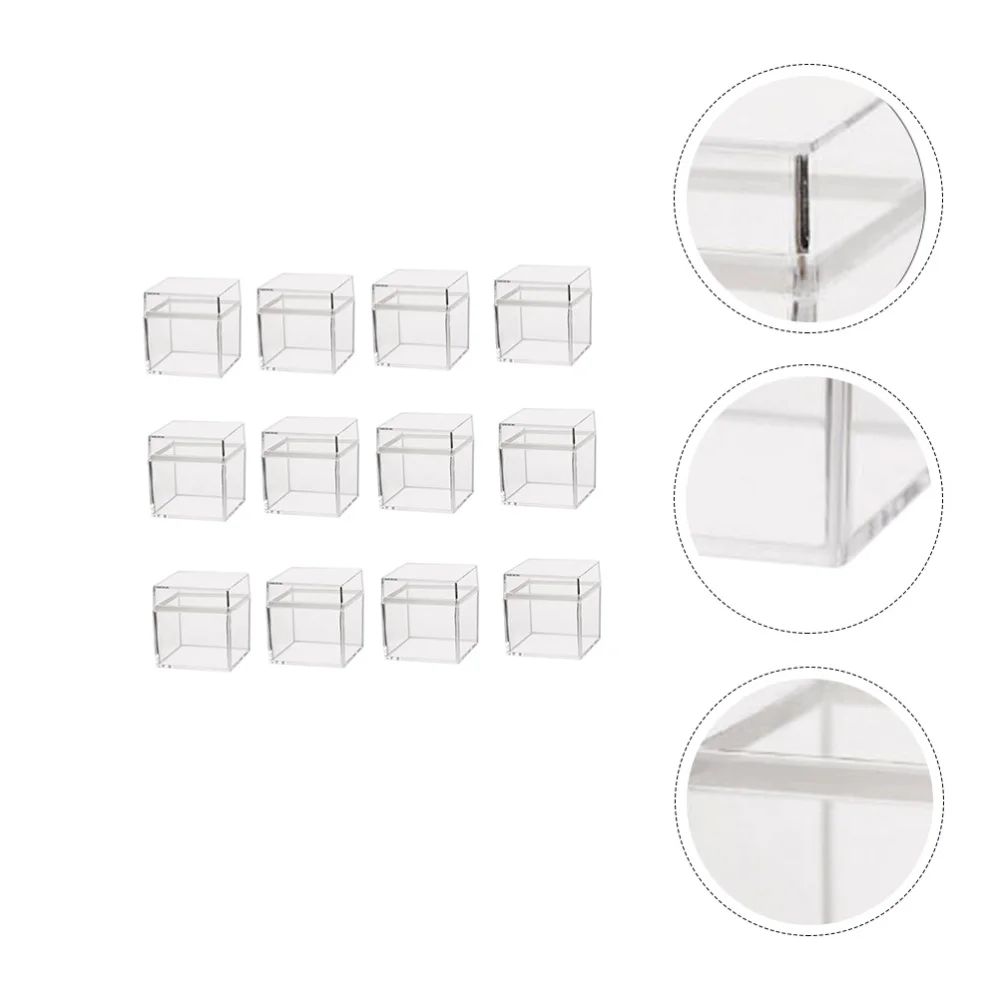 

12Pcs Transparent Packing Box Candy Box Gift Container Square Container