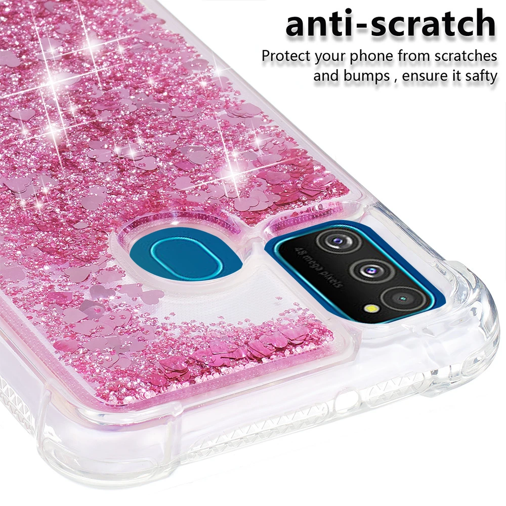 Luxury Love Heart Sequin Quicksand Case For Samsung Galaxy A70 A50 M30S A10E A40 Ultra thin Shiny Beautiful Soft TPU Cover | Мобильные