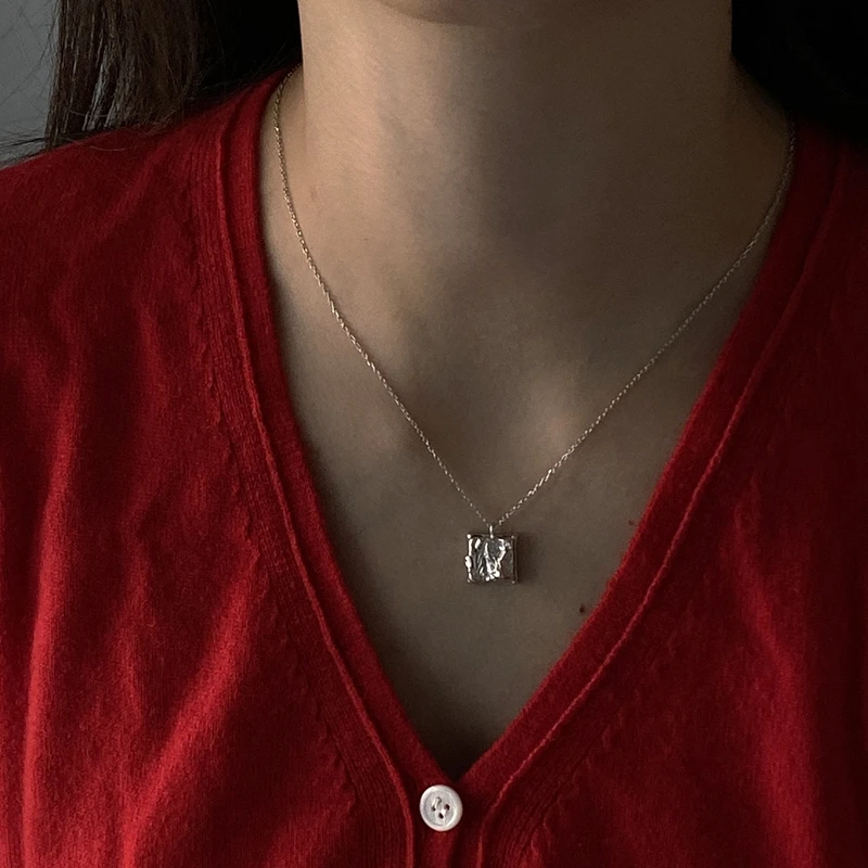 Louleur 925 пробы Серебряное квадратное ожерелье с подвеской Минималистичная золотая цепочка ожерелье для женщин модное ювелирное изделие подарок