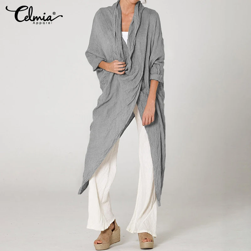 Блузка Celmia Женская с длинным рукавом модная повседневная свободная