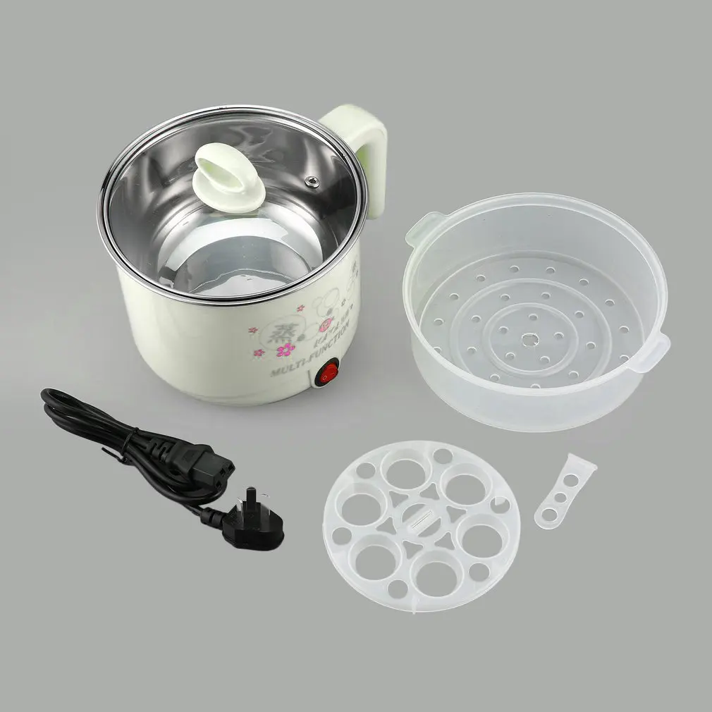 

Cute 1.8L 450W Multifunction Electric Cooker Stainless Steel Steamer Hot Pot Noodles Pots Rice Cooker Steamed Eggs Pan Soup Pots