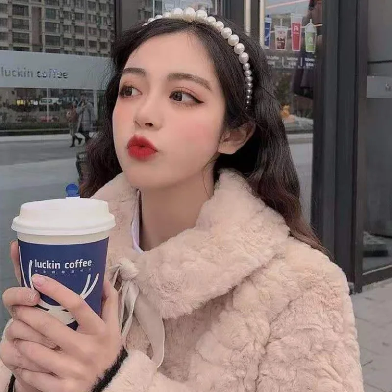 Ободок для волос с бантом и подсолнухом Женский роскошный обруч большим жемчугом