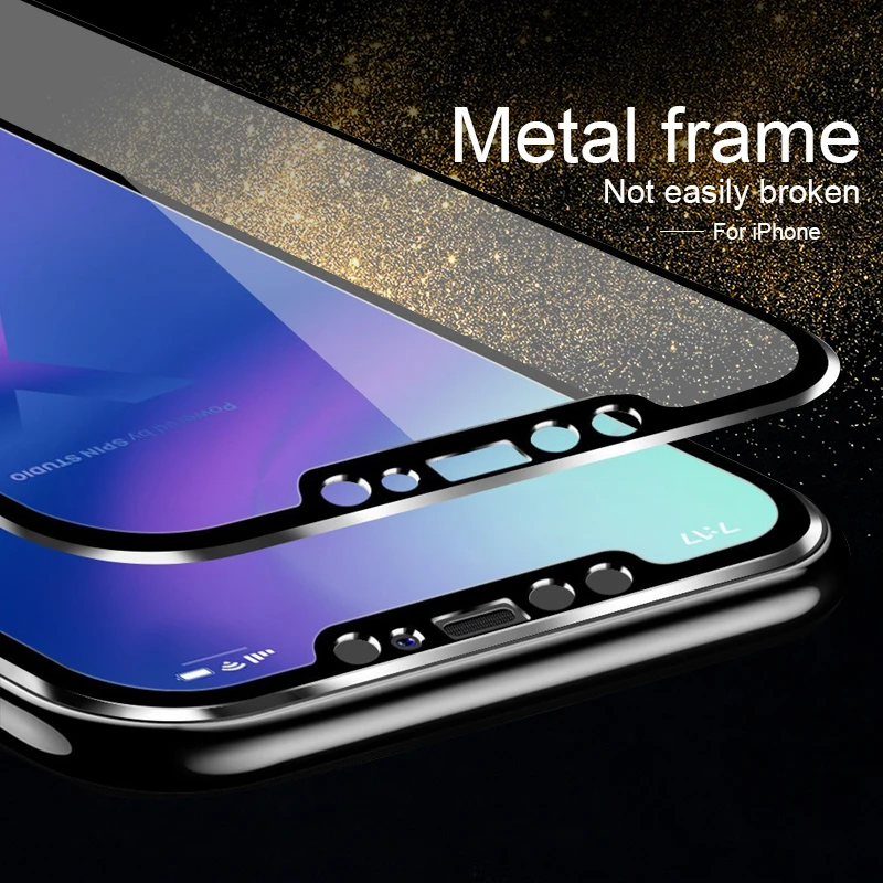3D изогнутая передняя + задняя титановая металлическая кромка 9H закаленное стекло