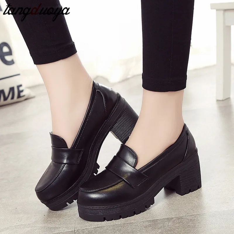 Japanese High School Student Shoes Girly Girl Lolita Shoes Cospaly Shoes JK Uniform PU Leather Loafers Casual Shoes