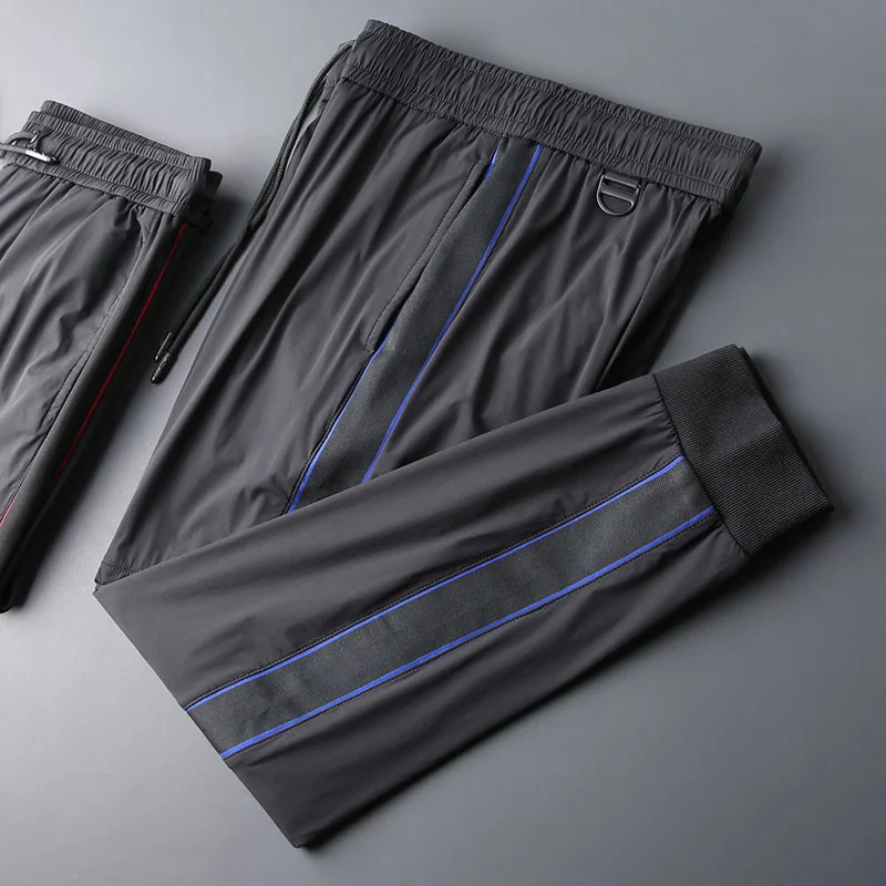 

Jsbd осенние высококачественные легкие Роскошные тонкие маленькие брюки с защитой для ног композитные двухслойные тканевые мужские облегаю...