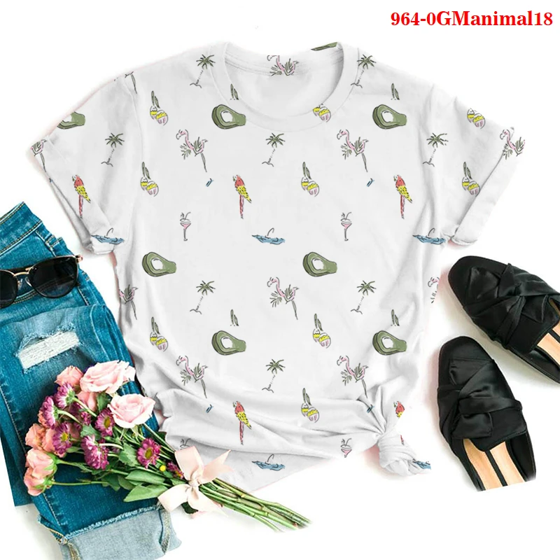

3D Animal Print Harajuku Women Tshirt Short Sleeve Shirts Kawaii Tops Woman Clothes Summer Aesthetic Graphic Tee Kawaii T-shirt